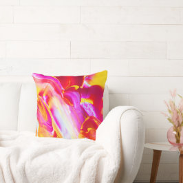 液体炎 – 明るいオレンジ&イエローデザイン クッション