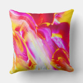 液体炎 – 明るいオレンジ&イエローデザイン クッション (裏面)