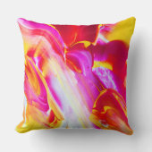 液体炎 – 明るいオレンジ&イエローデザイン クッション (正面)