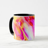 液体炎 – 明るいオレンジ&イエローデザイン マグカップ (正面左)