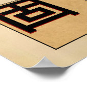 液体無地のガス中国の「幸運」ポスター ポスター (角)