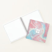 液体絵を描流抽象芸術ピンク/青ID797 ノートブック (内部)
