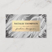 液体背景 |金ゴールドとコー華美ナー 名刺 (正面)