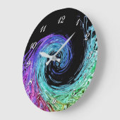 液体虹の波の壁時計 ラージ壁時計 (傾斜)