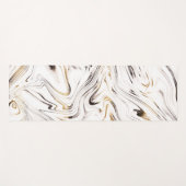 液体金ゴールドシルバーブラック大理石#1 ヨガマット (正面(横))