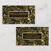 液体金ゴールドパターンの背景 名刺 (正面/裏面)