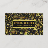 液体金ゴールドパターンの背景 名刺 (正面)