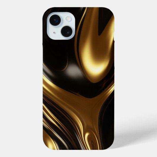 液体金ゴールド光沢のある金属の渦 Case-Mate iPhoneケース (裏面)
