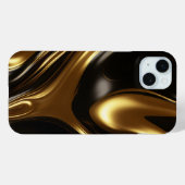 液体金ゴールド光沢のある金属の渦 Case-Mate iPhoneケース (裏面 (横))