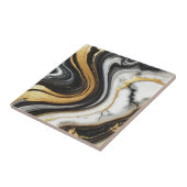 液体金ゴールド白黒マーブルルックグラム結婚ズ タイル (側面)