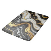 液体金ゴールド白黒マーブルルックグラム結婚ズ バスマット (アングル)