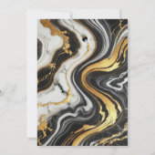 液体金ゴールド白黒マーブルルックグラム結婚ズ 招待状 (裏面)