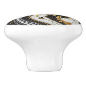 液体金ゴールド白黒マーブルルックグラム セラミックノブ (側面)