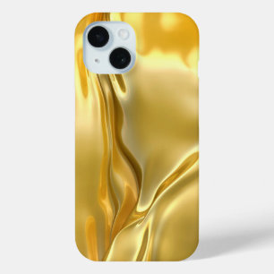 液体金ゴールド背景 iPhone 15ケース