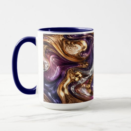 液体金大理石モーニングコーヒーマグカップ 美意識高揚 マグカップ (左)