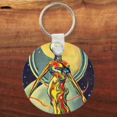 液体金属エイリアン女性抽象芸術の起源アート キーホルダー (正面)