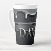 液体金属クロームのDavidの名前 カフェラテマグ (左アングル)