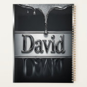 液体金属クロームのDavidの名前 プランナー手帳 (裏面)