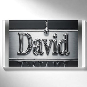 液体金属クロームのDavidの名前 名札