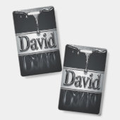 液体金属クロームのDavid バッジ (正面&裏面)