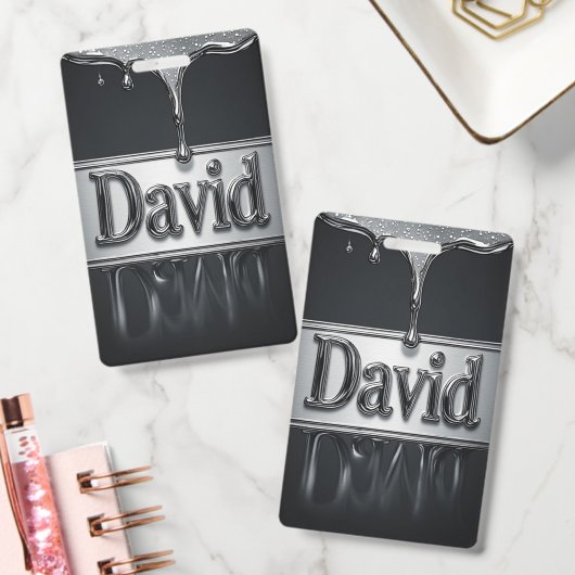 液体金属クロームのDavid バッジ (オフィス)