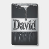 液体金属クロームのDavid バッジ (裏面)