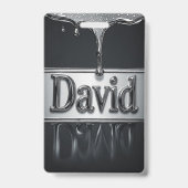 液体金属クロームのDavid バッジ (正面)