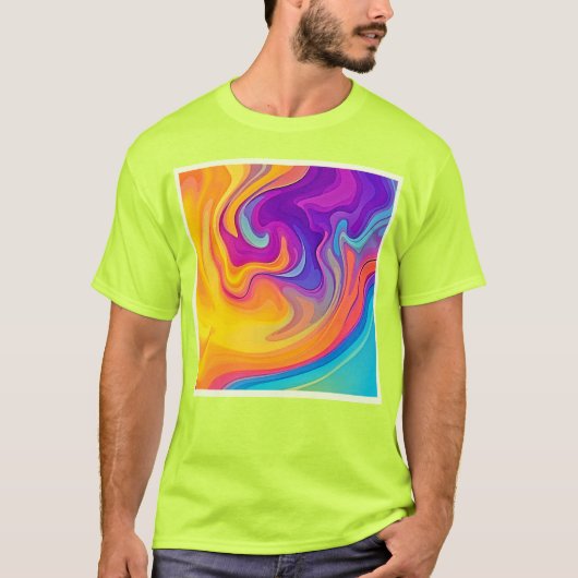 液体鮮やかアートフロー Tシャツ (正面)