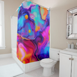 液体鮮やかアートワーク シャワーカーテン