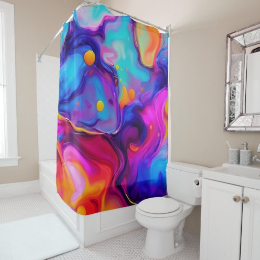 液体鮮やかアートワーク シャワーカーテン (インサイチュ)