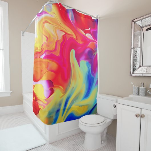 液体鮮やかアートワーク シャワーカーテン (インサイチュ)