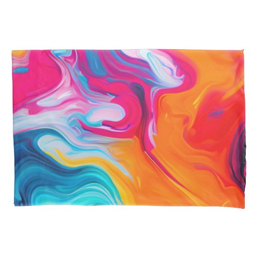 液体鮮やかアートワーク 枕カバー (正面)