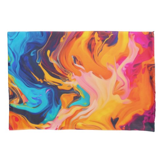 液体鮮やかアートワーク 枕カバー (正面)