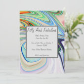 液体鮮やか大理石50と素晴らしい誕生日 招待状 (スタンド正面)