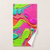 液体鮮やか絵を描 バスタオルセット (ハンドタオル)