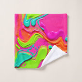 液体鮮やか絵を描 バスタオルセット (ウォッシュタオル)