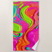 液体鮮やか絵を描 ビーチタオル (正面)