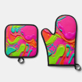 液体鮮やか絵を描 鍋つかみ&鍋敷きセット (正面)