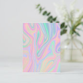 液体 カラフル アブストラクト レインボー ポストカード (スタンド正面)