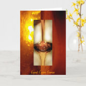 液体、銅、日の出-お洒落な挨拶状 カード (黄色い花)