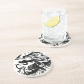 液化白黒大理石 コースター (側面)