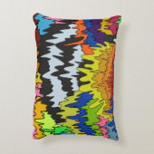 液滴溝カラフル状ストライプトリップ（幻覚体験）のような模様 アクセントクッション (裏面(縦))