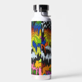 液滴溝カラフル状ストライプトリップ（幻覚体験）のような模様 ウォーターボトル (左面)