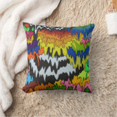 液滴溝カラフル状ストライプトリップ（幻覚体験）のような模様 クッション (ブランケット)