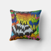 液滴溝カラフル状ストライプトリップ（幻覚体験）のような模様 クッション (裏面)