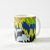 液滴溝カラフル状ストライプトリップ（幻覚体験）のような模様 コーヒーマグカップ (正面右)