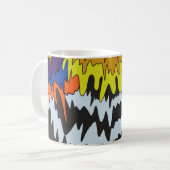 液滴溝カラフル状ストライプトリップ（幻覚体験）のような模様 コーヒーマグカップ (正面左)