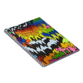 液滴溝カラフル状ストライプトリップ（幻覚体験）のような模様 ノートブック (右側)