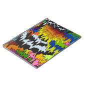 液滴溝カラフル状ストライプトリップ（幻覚体験）のような模様 ノートブック (左側)