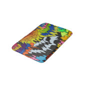 液滴溝カラフル状ストライプトリップ（幻覚体験）のような模様 バスマット (アングル)